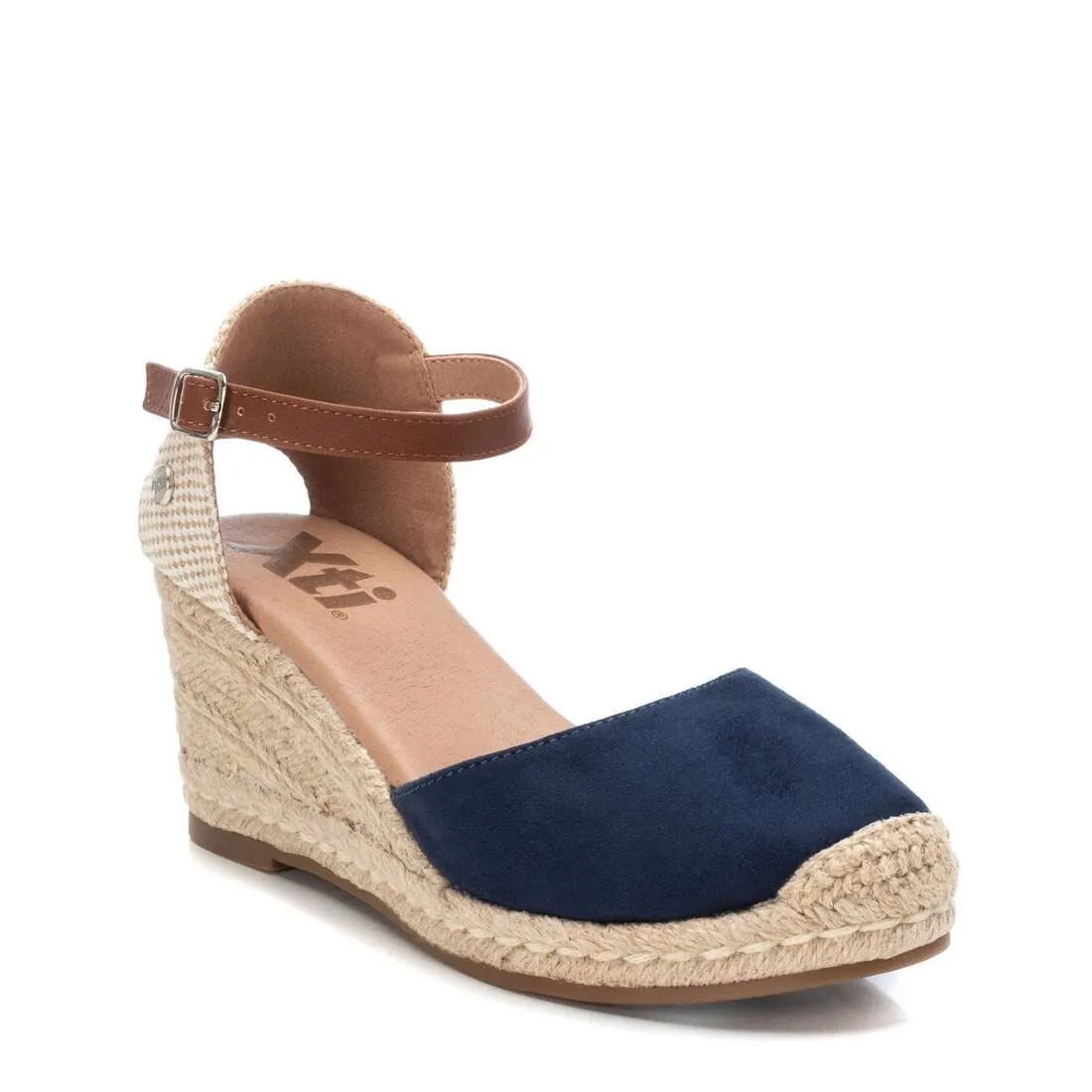 140746 Spanish Wedge with expadrilles in Navy and Taupe