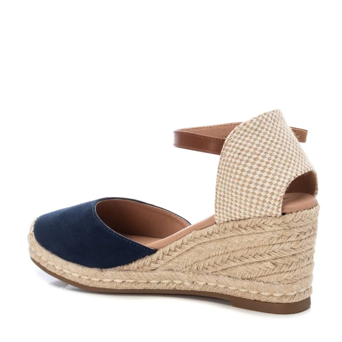 140746 Spanish Wedge with expadrilles in Navy and Taupe