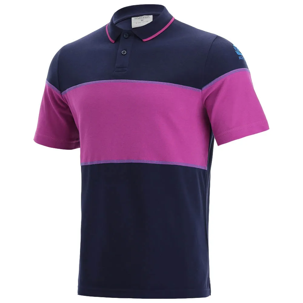 2021-2022 Scotland Leisure Polycotton Polo Shirt (Navy-Purple)