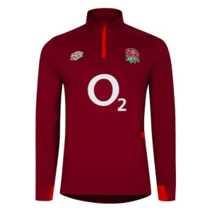 2023-2024 England Rugby Midlayer Top (Tibetan Red)