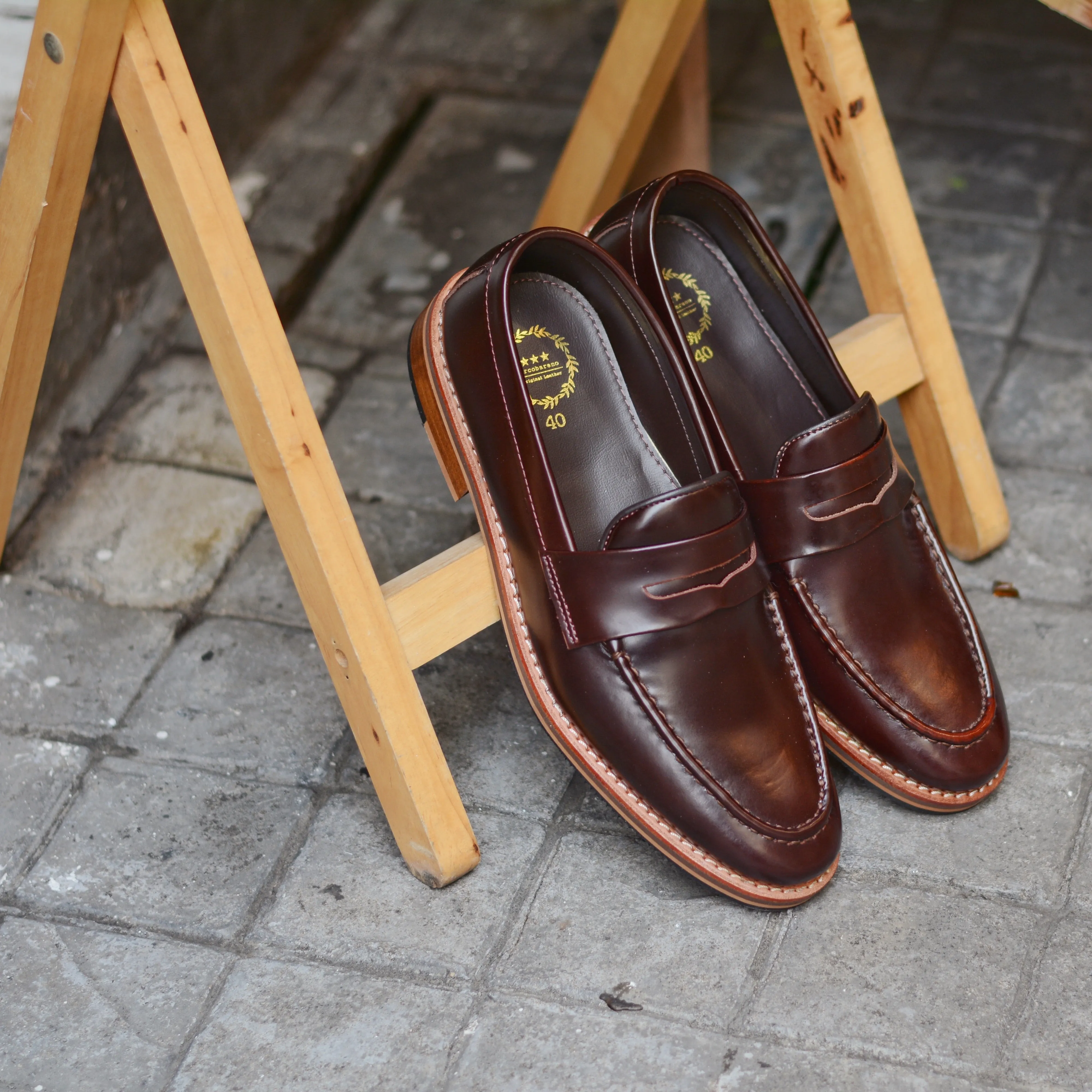 509 Penny Loafer Burgundy - Wooden Sole