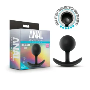 Anal Adventures Platinum Silicone Vibra Plug Black from Blush Novelties