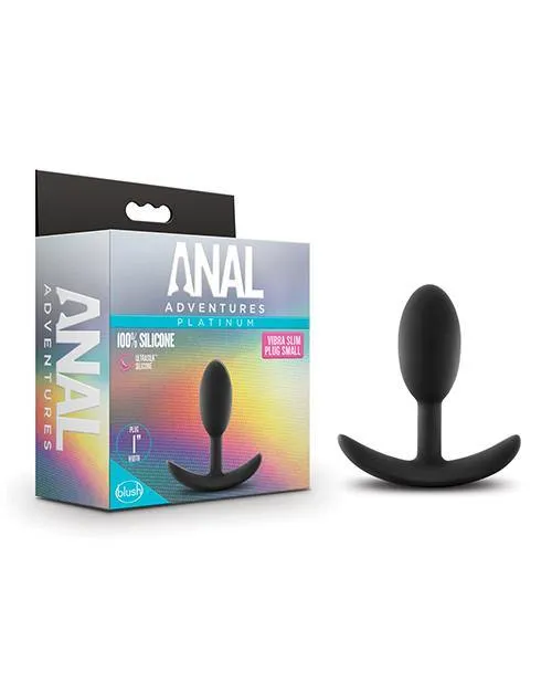 Anal Adventures Platinum Silicone Vibra Slim Butt Plug