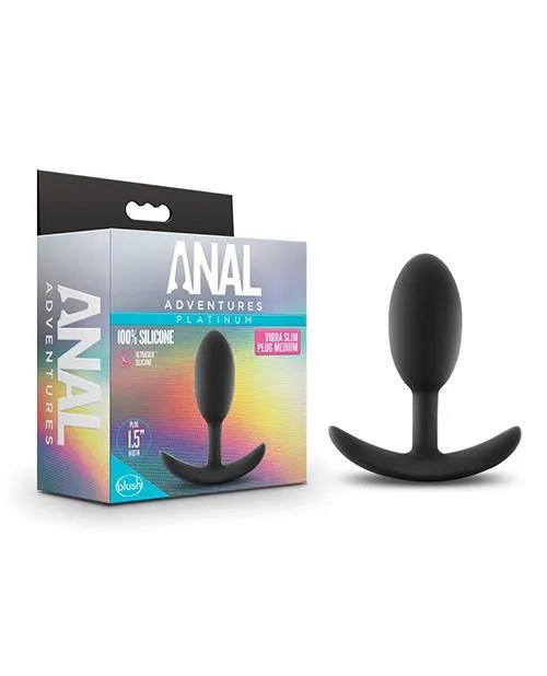 Anal Adventures Platinum Silicone Vibra Slim Butt Plug