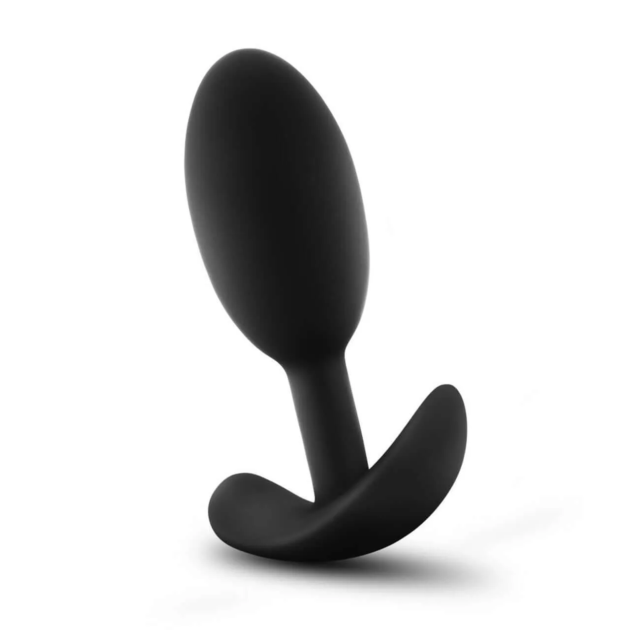 Anal Adventures Platinum Silicone Vibra Slim Plug Medium Black by Blush Novelties