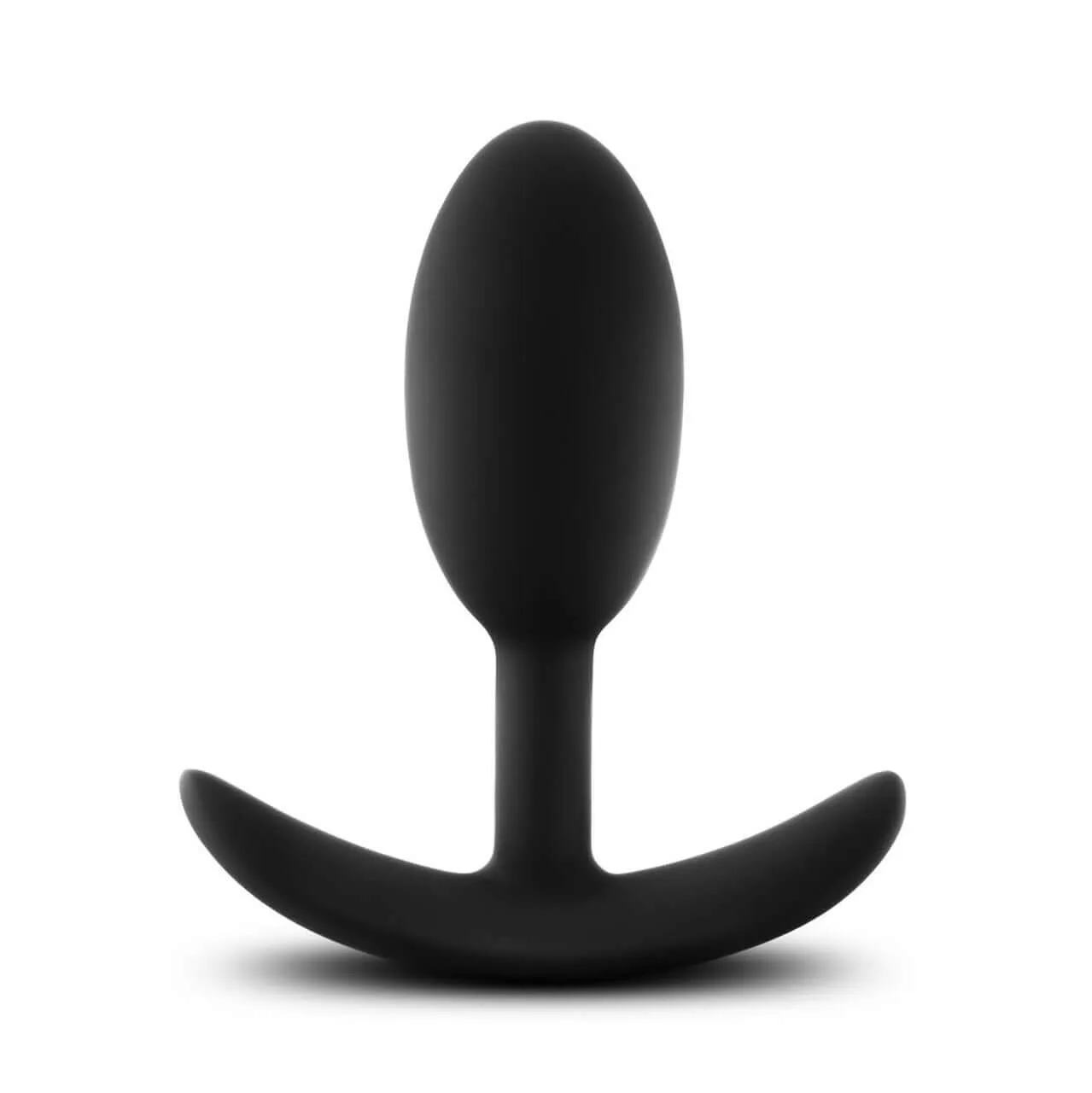 Anal Adventures Platinum Silicone Vibra Slim Plug Medium Black by Blush Novelties