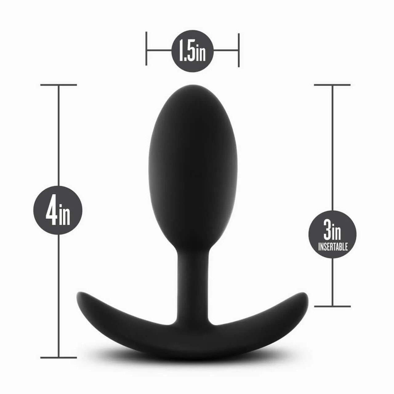 Anal Adventures Platinum Silicone Vibra Slim Plug Medium Black by Blush Novelties