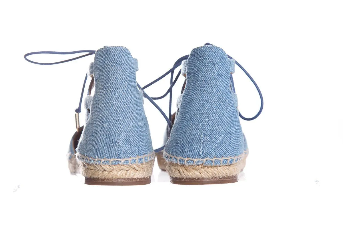 Aquazzura Denim Lace Up Espadrille SZ 37