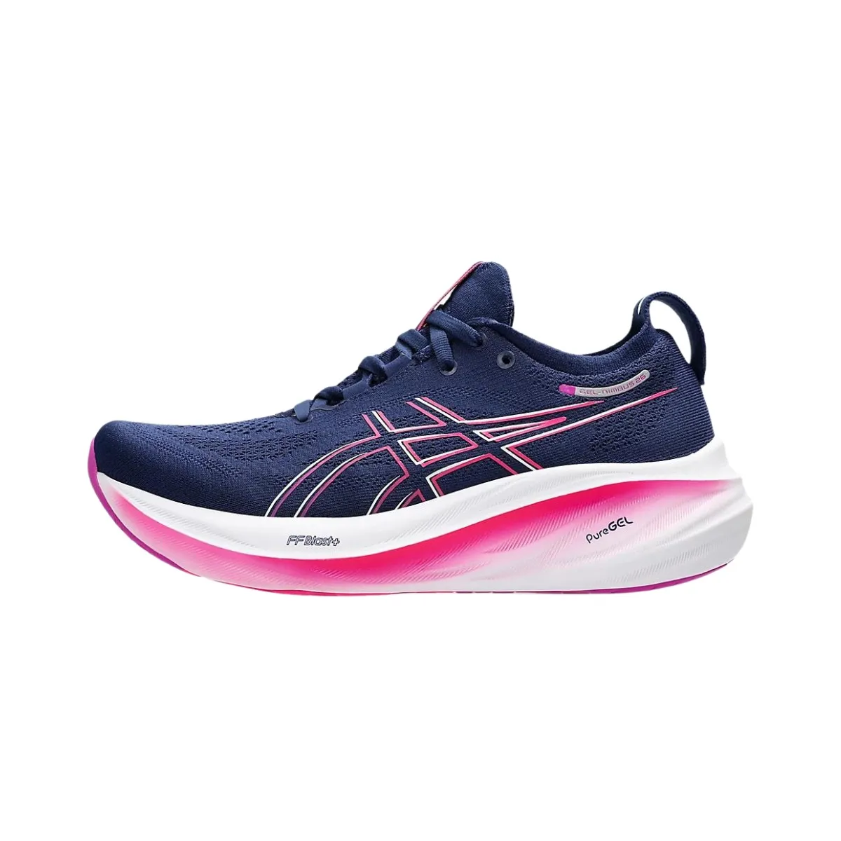 Asics Gel-Nimbus 26 Navy Blue Pink AW24 Women's Running Shoes