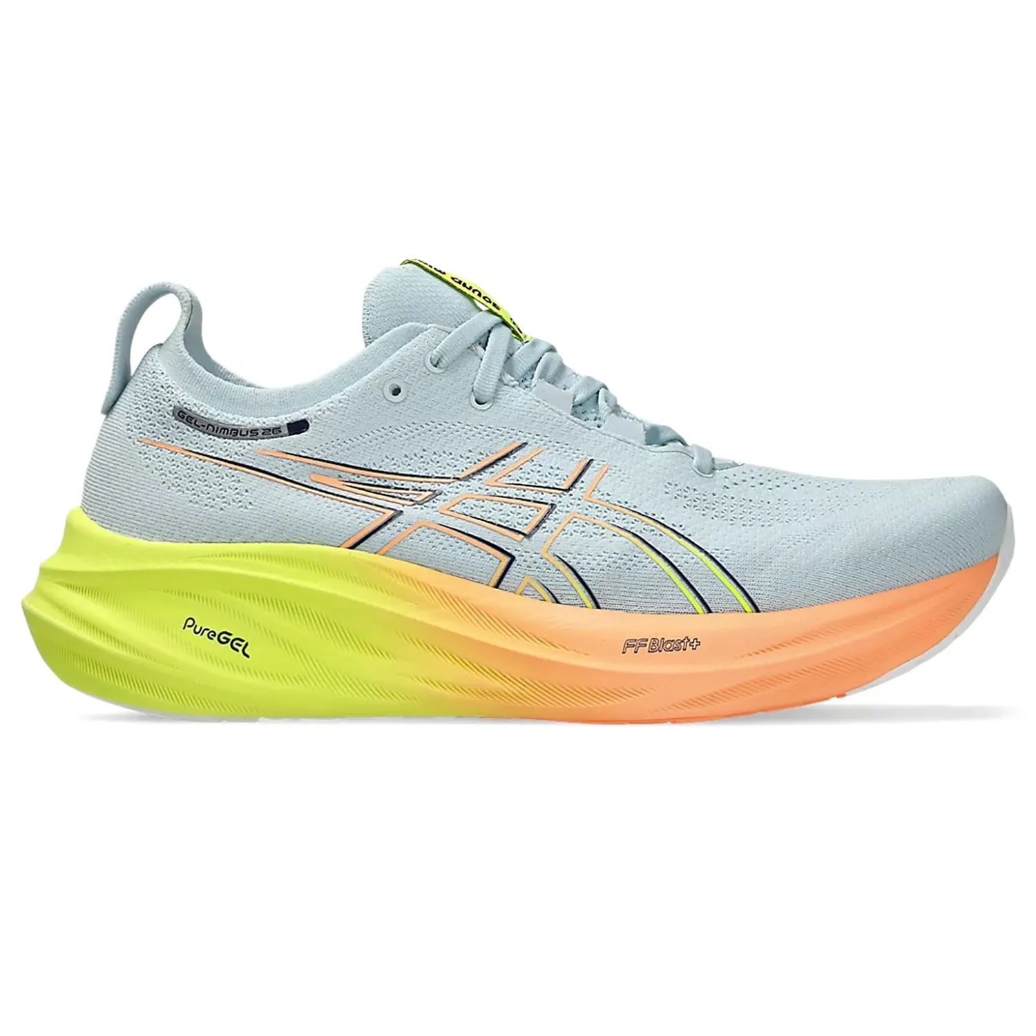 Asics Gel-Nimbus 26 Paris Men's Running Shoes, Cool Grey/Safety Yellow