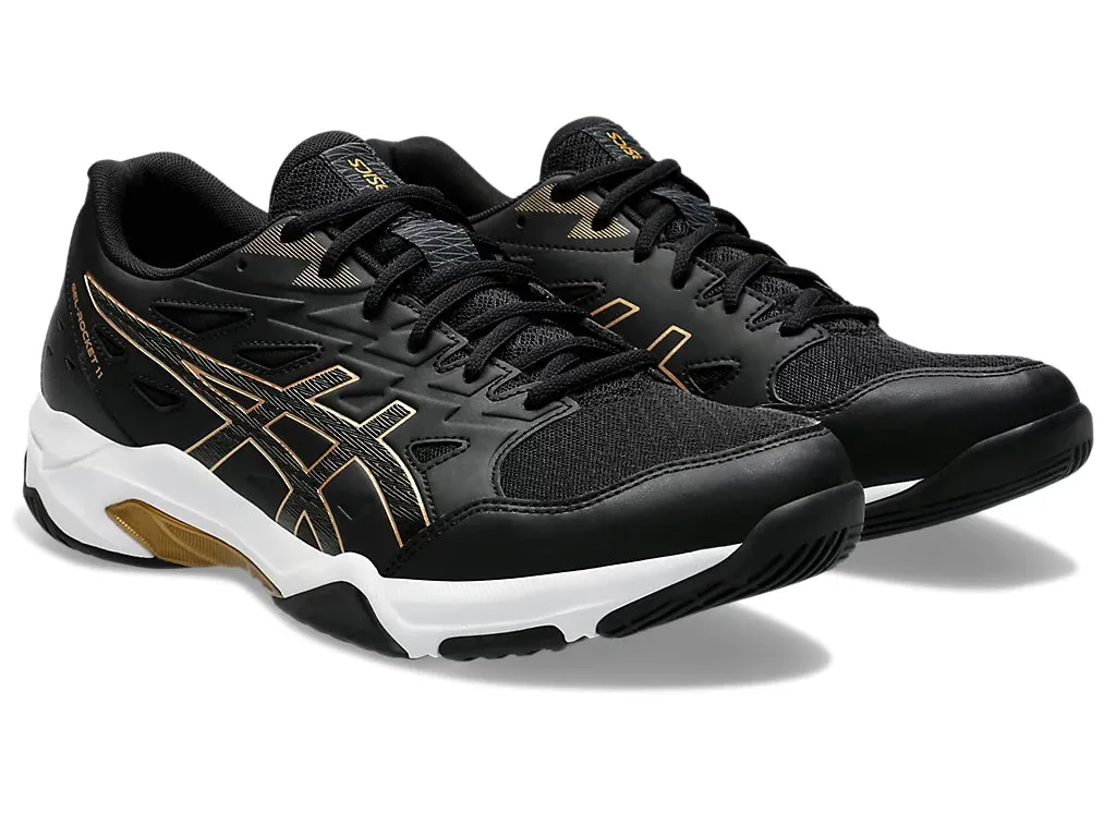 Asics Gel Rocket 11 Badminton Shoe | Black/Pure Gold