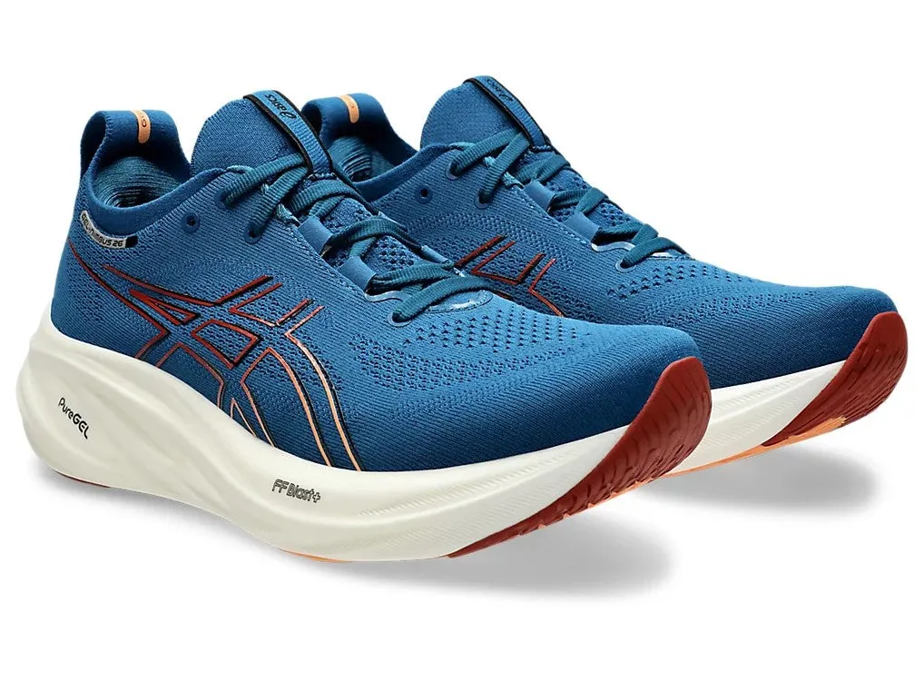 Asics Mens Trainer Gel-Nimbus 26 Rich Navy/Faded Orange