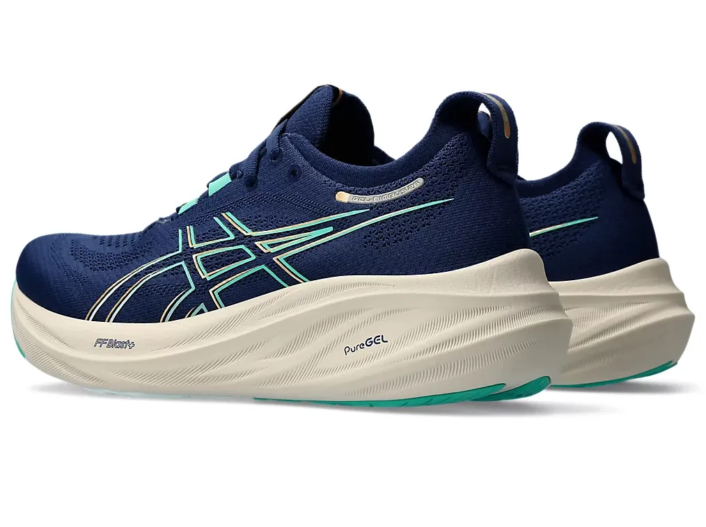 Asics Womens Trainer Gel-Nimbus 26 Blue Expanse/Aurora Green