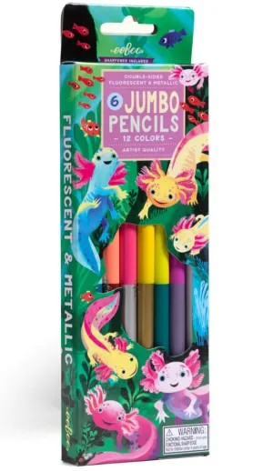 Axolotl 6 Jumbo Double-Sided Pencils