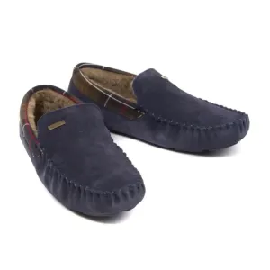 Barbour Monty Slippers - Navy Suede