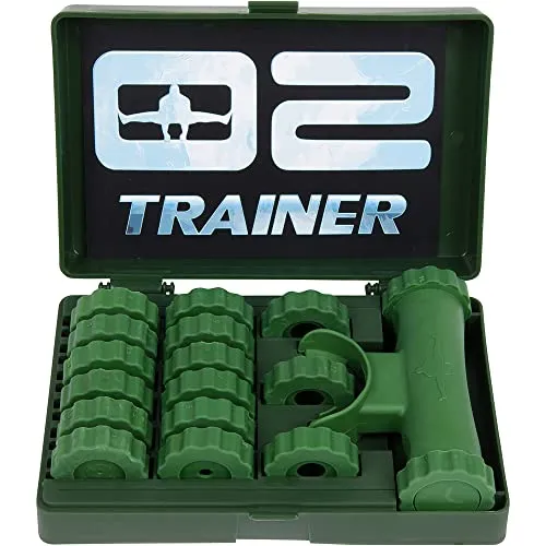 Bas Rutten O2 Trainer - Official Workout Device for Respiratory Training and Lung Muscle Fitness - Portable Breathing Mouthpiece for High Altitude and Power Training (Green)