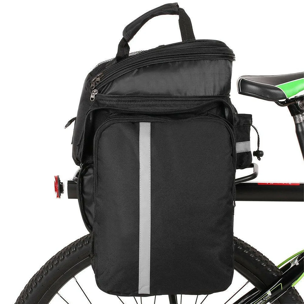 Bicycle Rear Seat Bag Multifunction Expandable Waterproof MTB Bicycle Pannier Bag Bike Rack Bag With Rain Cover