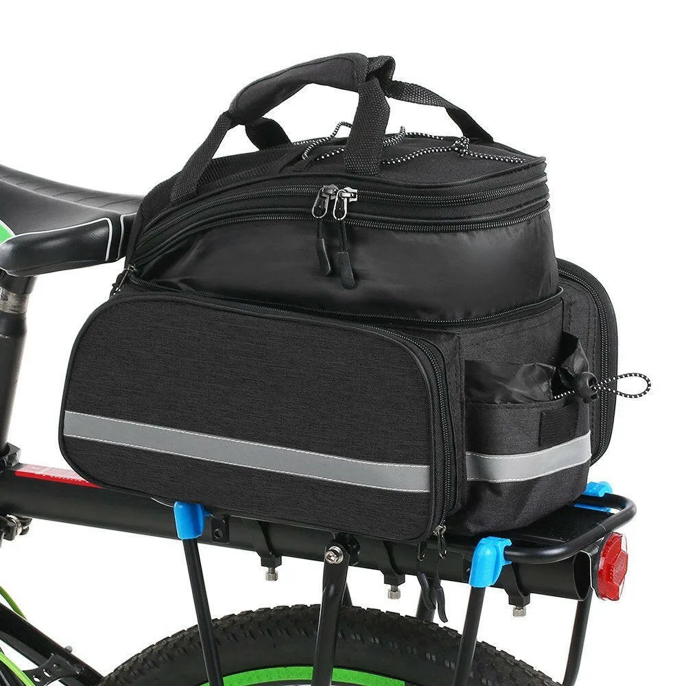 Bicycle Rear Seat Bag Multifunction Expandable Waterproof MTB Bicycle Pannier Bag Bike Rack Bag With Rain Cover