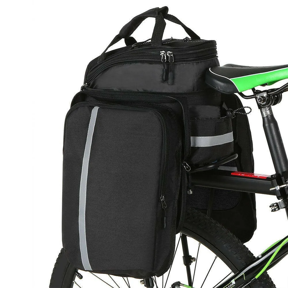 Bicycle Rear Seat Bag Multifunction Expandable Waterproof MTB Bicycle Pannier Bag Bike Rack Bag With Rain Cover