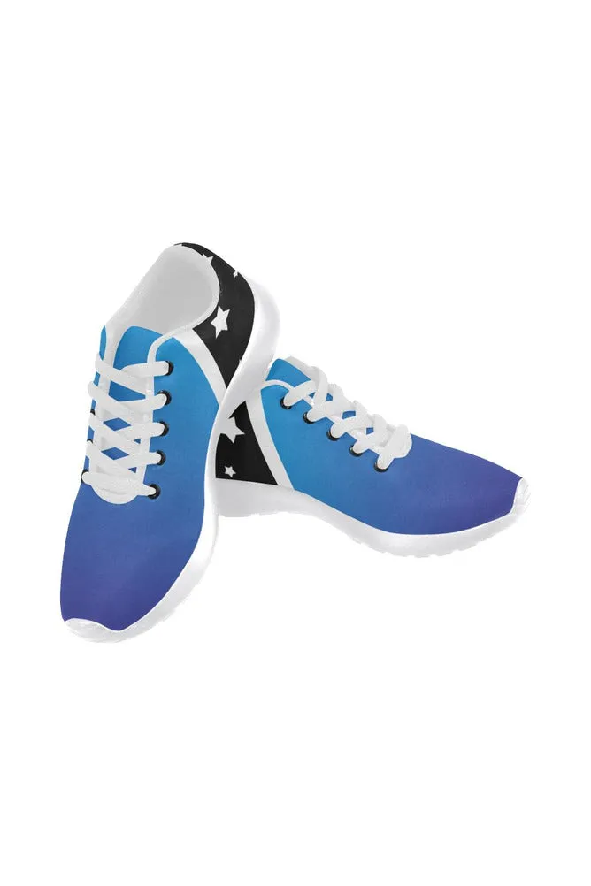 Blue Gradient & Stars Women’s Running Shoes (Model 020)