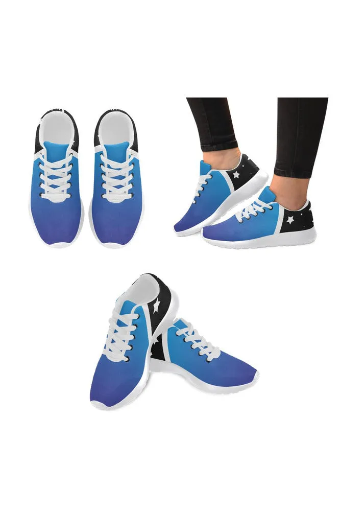 Blue Gradient & Stars Women’s Running Shoes (Model 020)