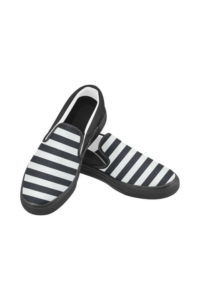 Bold Stripe Men's Unusual Slip-on Canvas Shoes