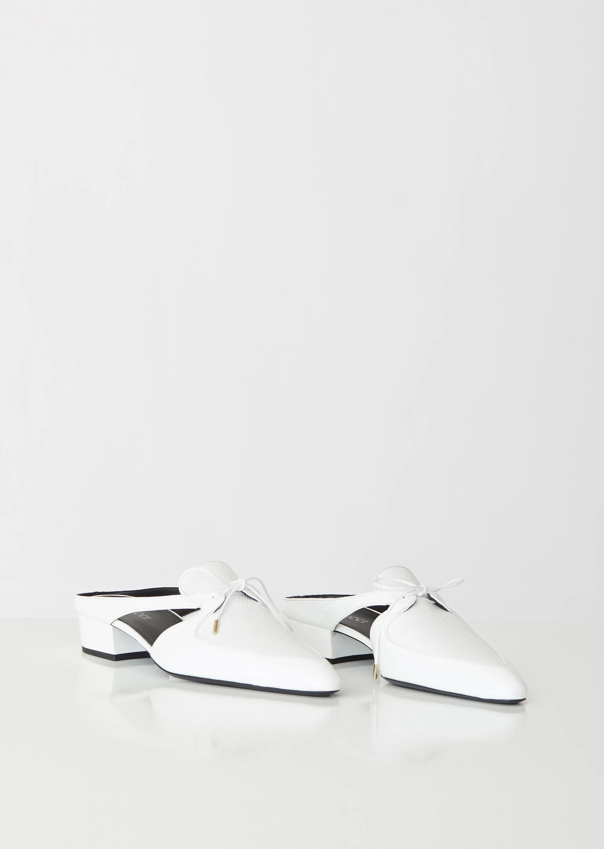 Bow Slip-On Leather Mules