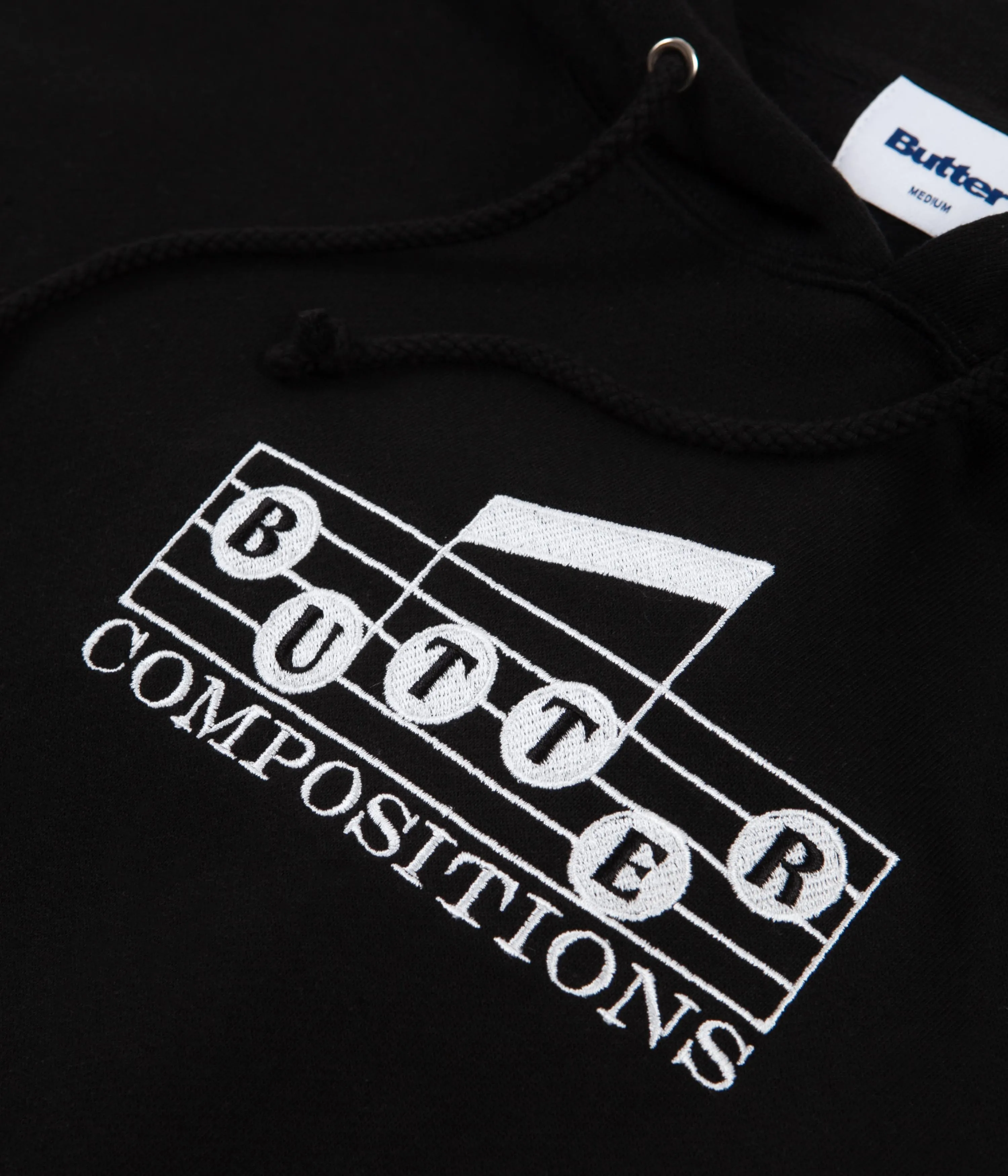 Butter Goods Compositions Embroidered Hoodie - Black