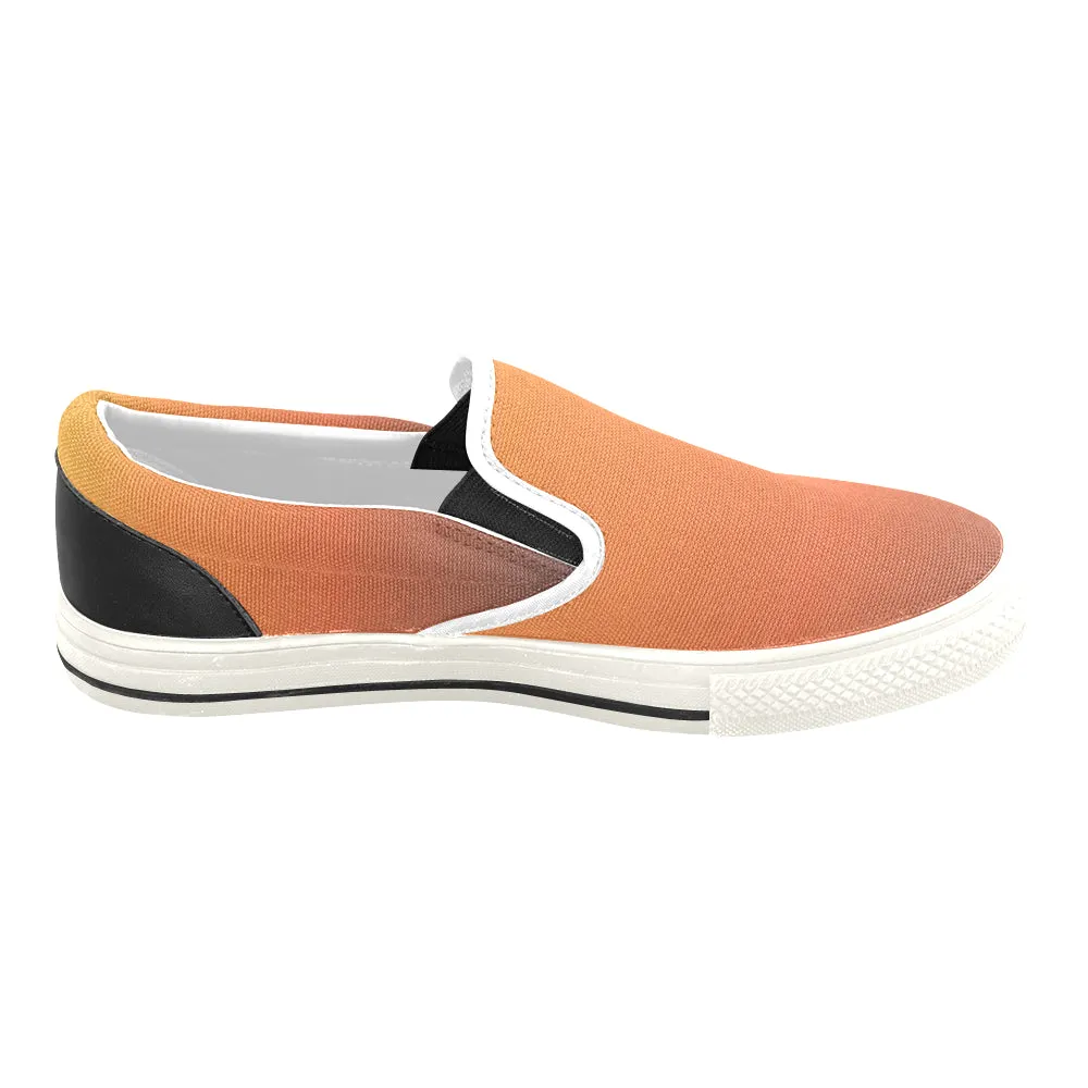 Buy Men's Orange Solids Print Canvas Slip-on Shoes at TFS