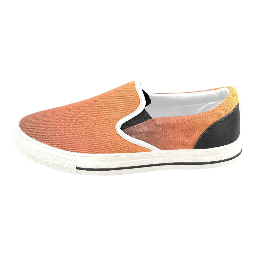 Buy Men's Orange Solids Print Canvas Slip-on Shoes at TFS