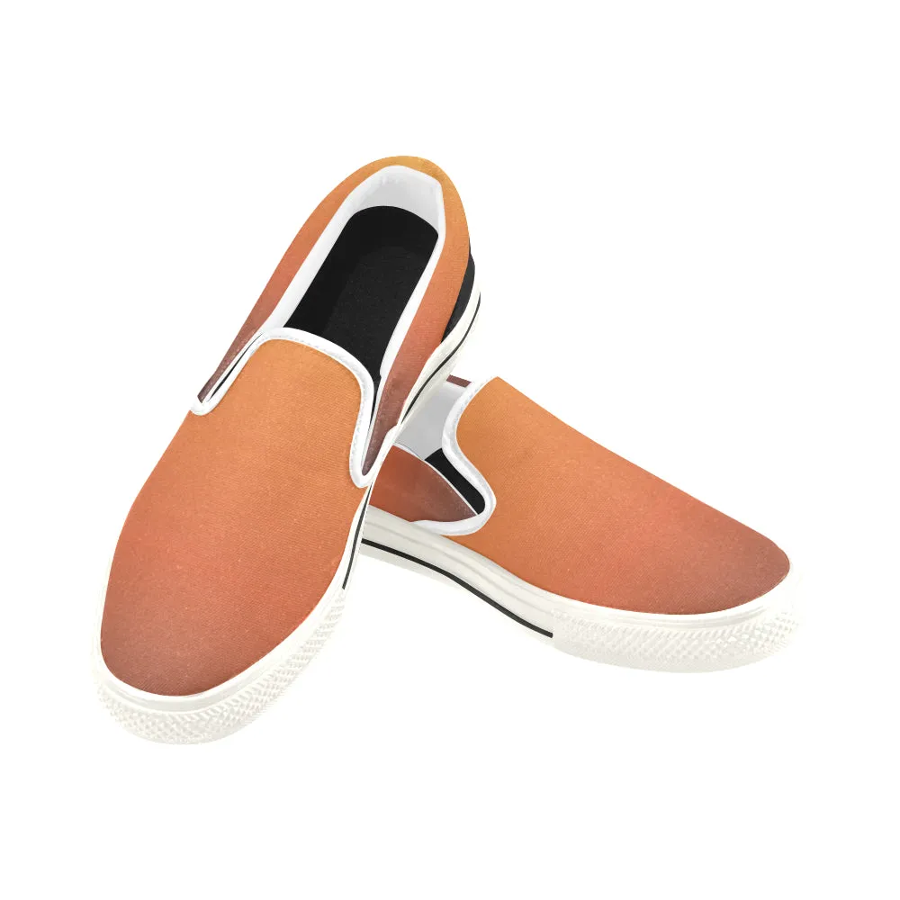 Buy Men's Orange Solids Print Canvas Slip-on Shoes at TFS