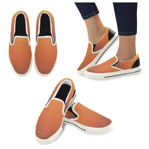 Buy Men's Orange Solids Print Canvas Slip-on Shoes at TFS