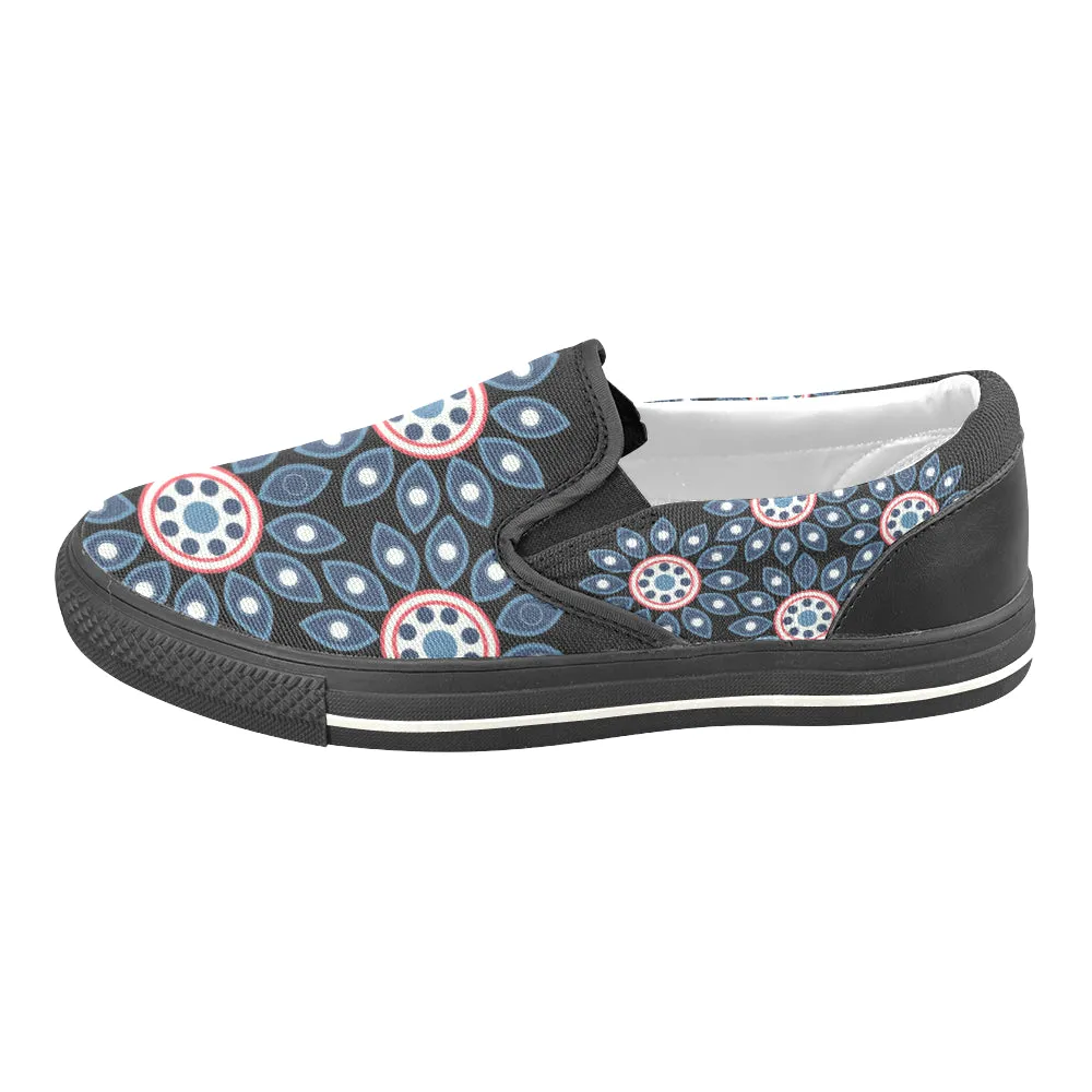 Buy Women Big Size Mandala Print Canvas Slip-on Shoes at TFS