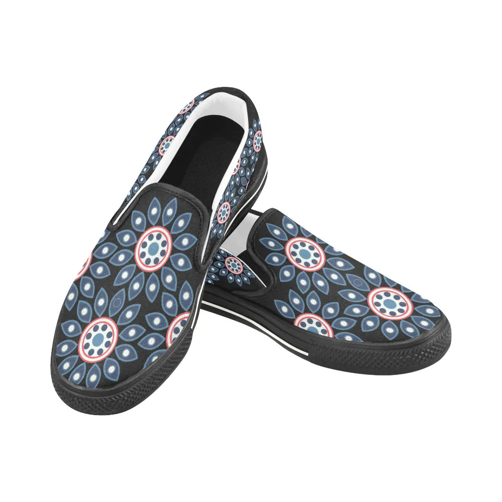 Buy Women Big Size Mandala Print Canvas Slip-on Shoes at TFS