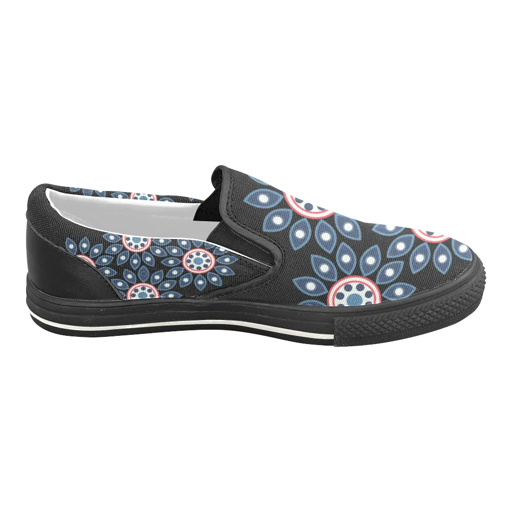 Buy Women Big Size Mandala Print Canvas Slip-on Shoes at TFS