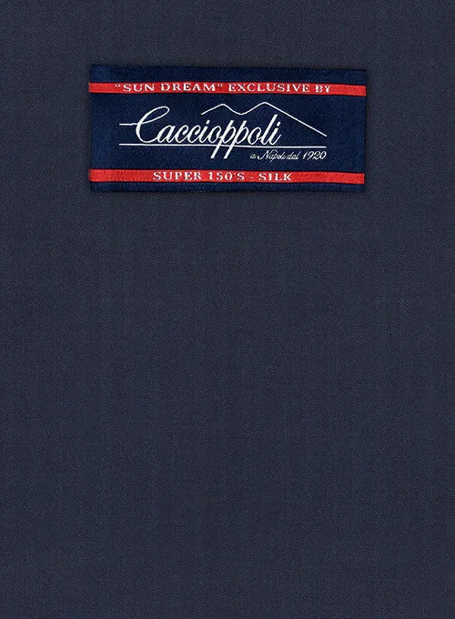 Caccioppoli Sun Dream Rizzo Dark Blue Wool Silk Pants