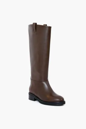 Chocolate Leather Frances Boots