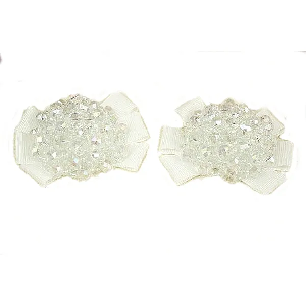 Clear Rhinestone Crystal Shoes Decoration Bow