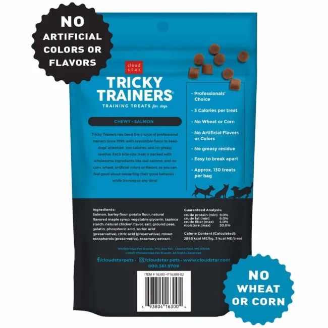 Cloud Star Chewy Tricky Trainers Salmon Flavor Dog Treats