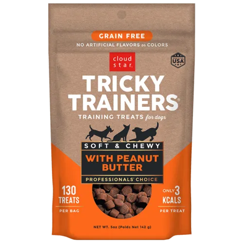 Cloud Star Soft & Chewy Tricky Trainers Grain Free Peanut Butter Dog Treats