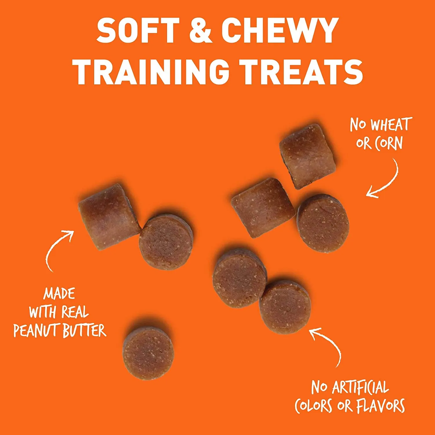 Cloud Star Tricky Trainers Chewy Peanut Butter & Grain Free, Low Calorie Dog Training Treats, Baked in the USA (12 oz)