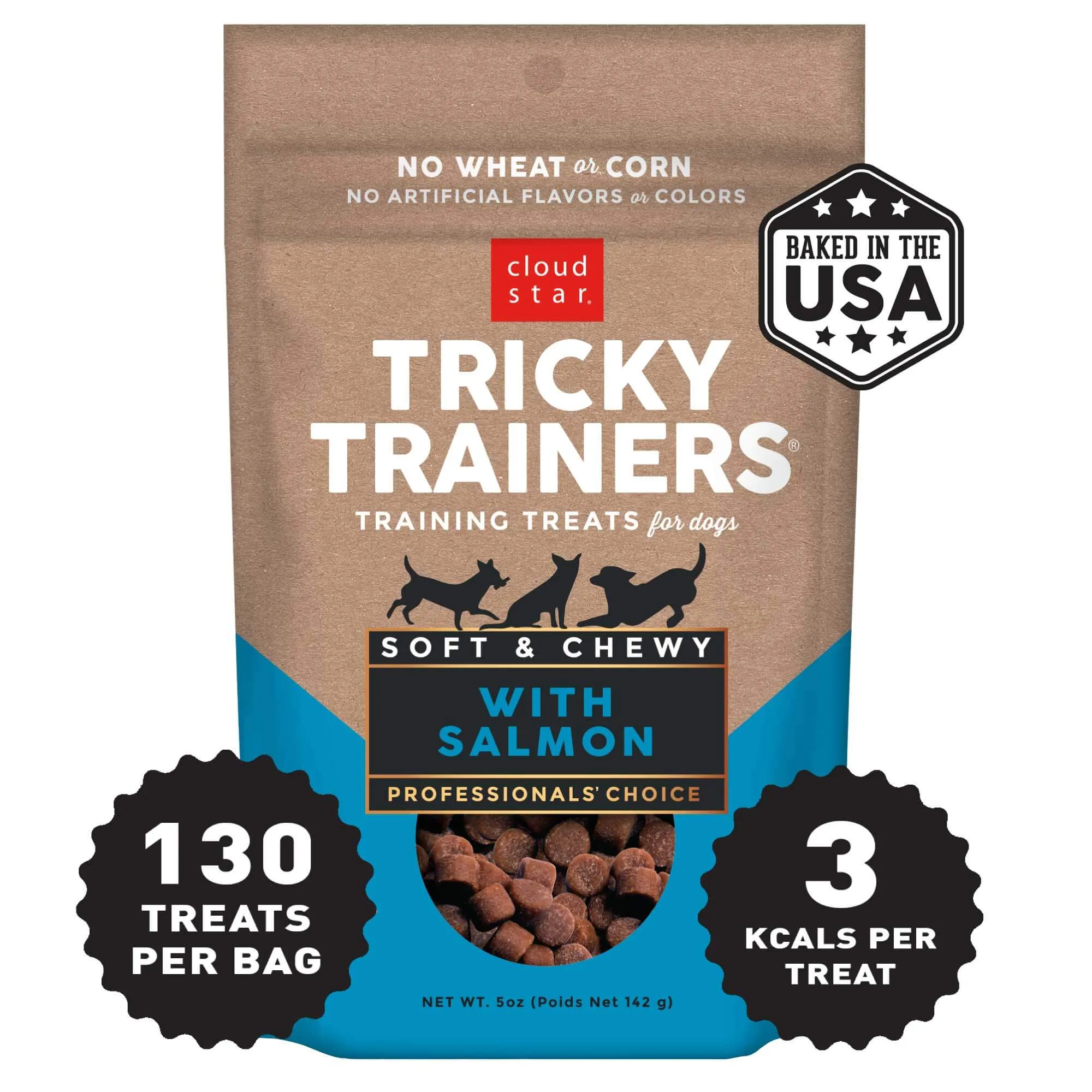 Cloud Star Tricky Trainers Soft & Chewy Salmon Dog Treats