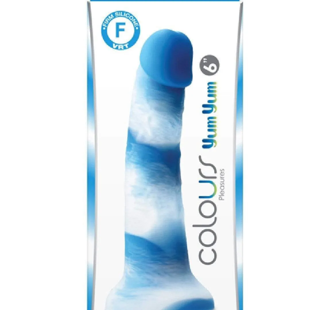 Colours Pleasures Yum Yum 6 Inch Silicone Dildo - Blue