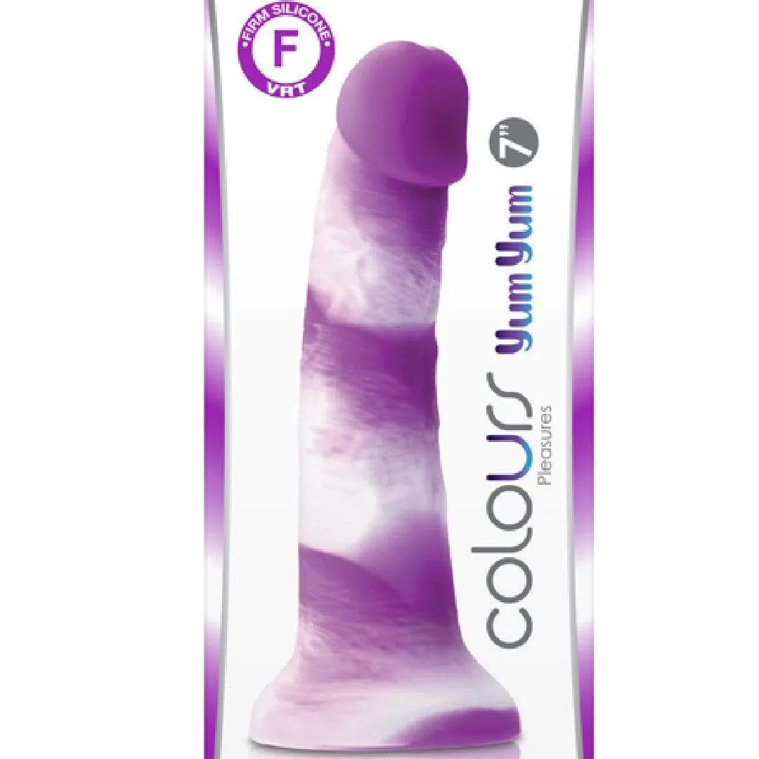 Colours Pleasures Yum Yum 6 Inch Silicone Dildo - Purple