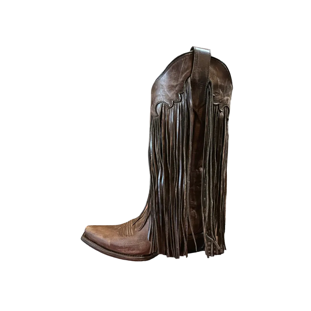 Corral Women's Circle G Brick Fringes Western Brown Boots