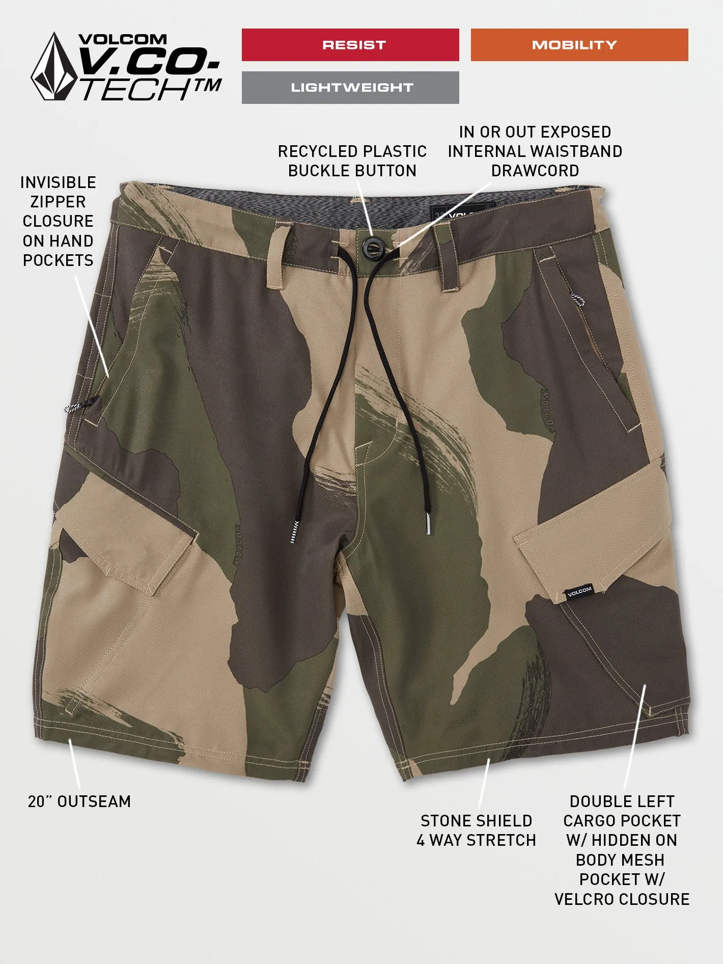 Country Days Hybrid Shorts - Camouflage