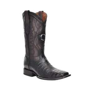 Cuadra Men's Black Caiman Laser & Embroidery Square Boots