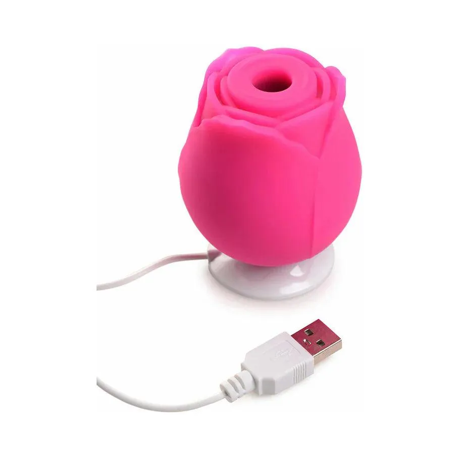 Curve Toys Gossip Cum Into Bloom Rechargeable Silicone Clitoral Stimulator Rose Crush