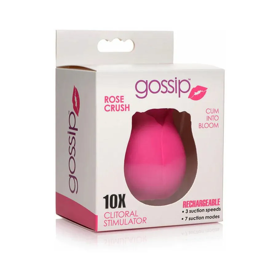 Curve Toys Gossip Cum Into Bloom Rechargeable Silicone Clitoral Stimulator Rose Crush