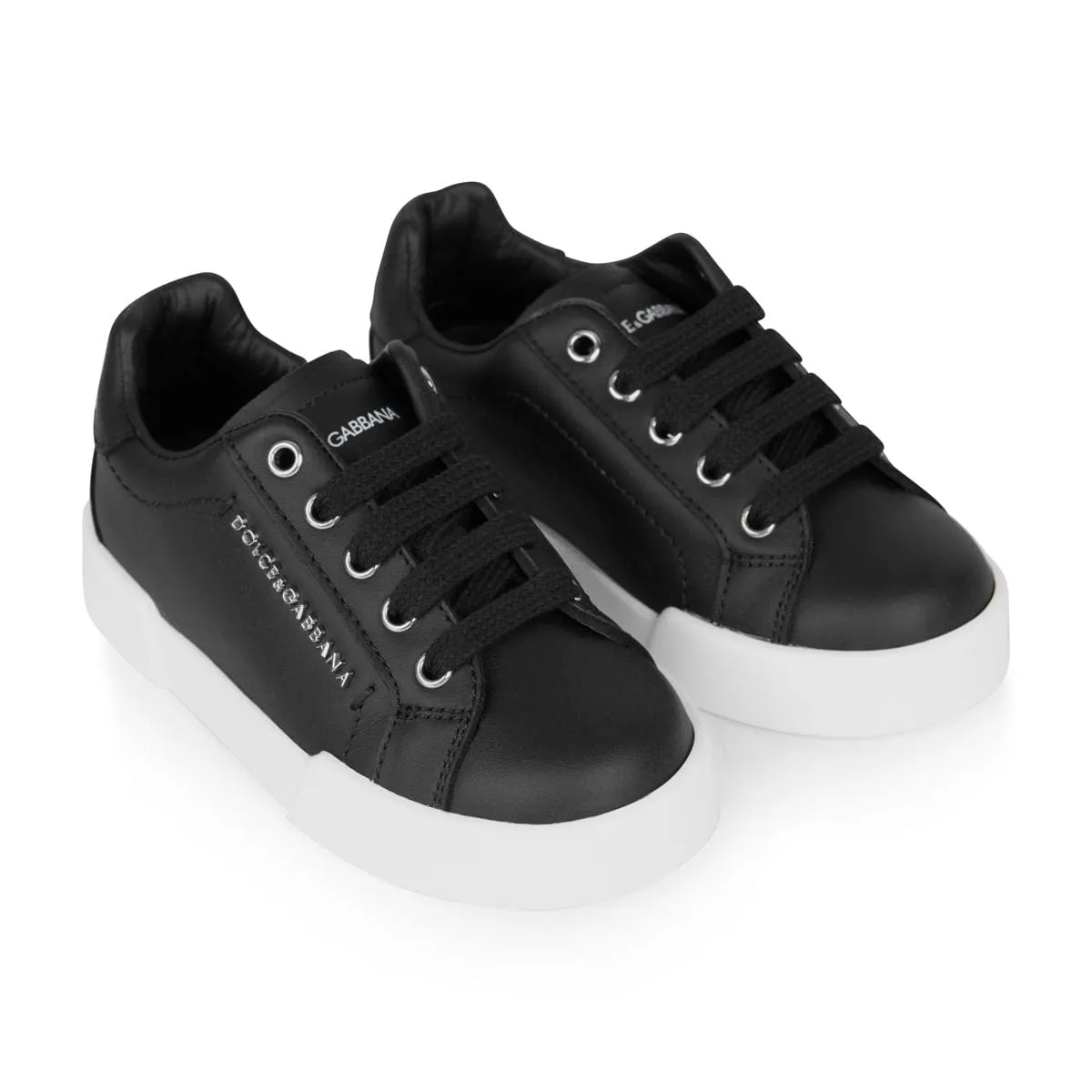 Dolce & Gabbana Kids Leather Lace Up Trainers